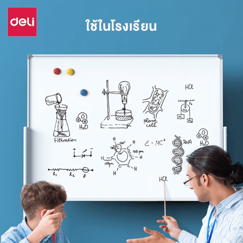 กระดานไวท์บอร์ด DELI E39034A-SL-01 ขนาด 90 X 120 CM_8